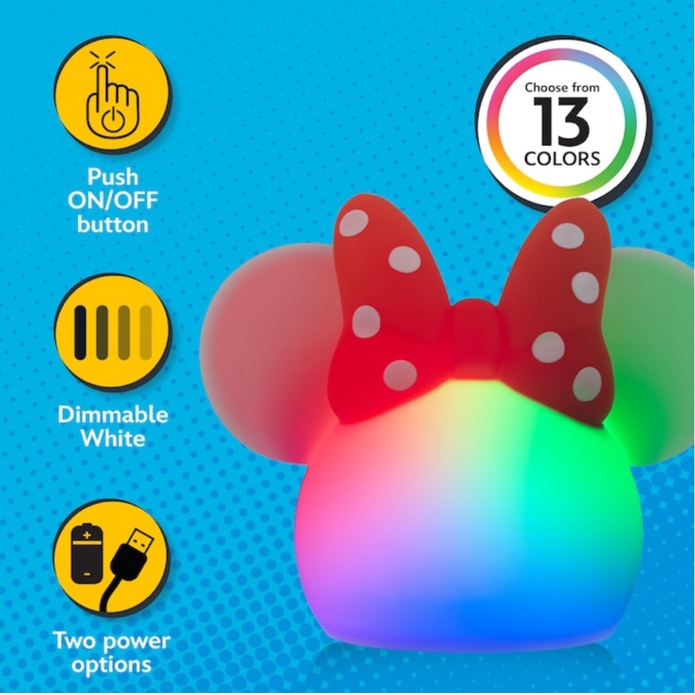 Disney Minnie Mouse Squishy Color Changing LED Night Light